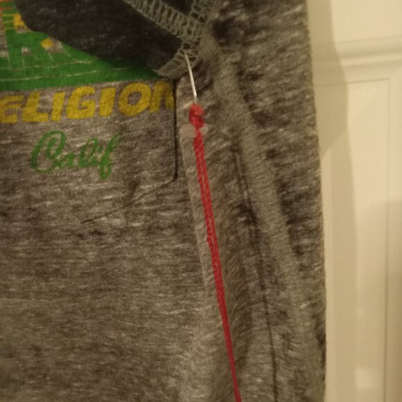 True Religion Muscle Car Henley Gray Black Burnout Small - Picture 3 of 12